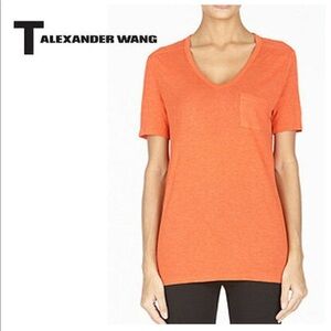 T by Alexander wang orange tee shirt size medium